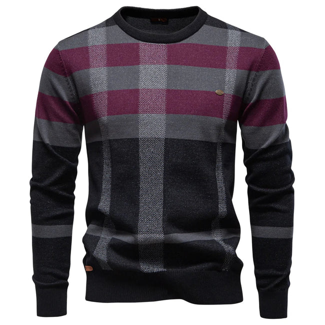 Rosenfeld - Men's Knitted Sweater With Diamond Design