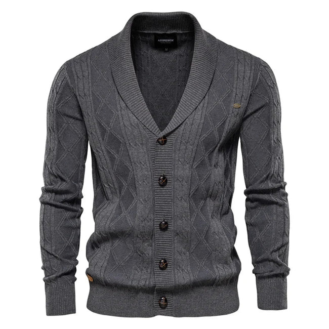 Waldemar - Men's Cardigan With Button Placket